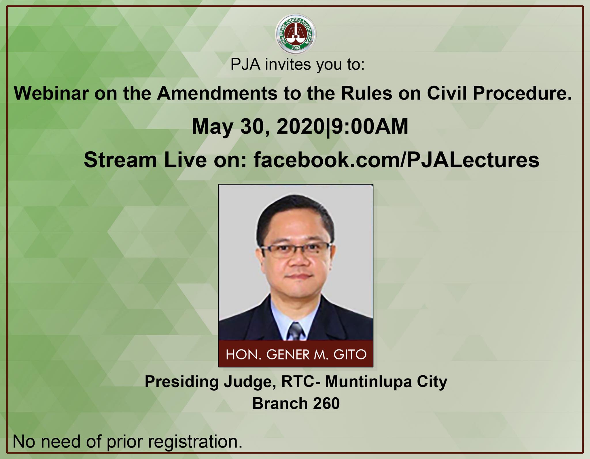 RTC Branch 33 Butuan City - Philippine Judges Association invites ...