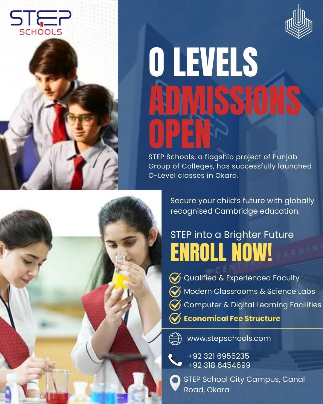 * O Level Now in Okara –... - STEP SCHOOLS CITY CAMPUS,OKARA | Facebook