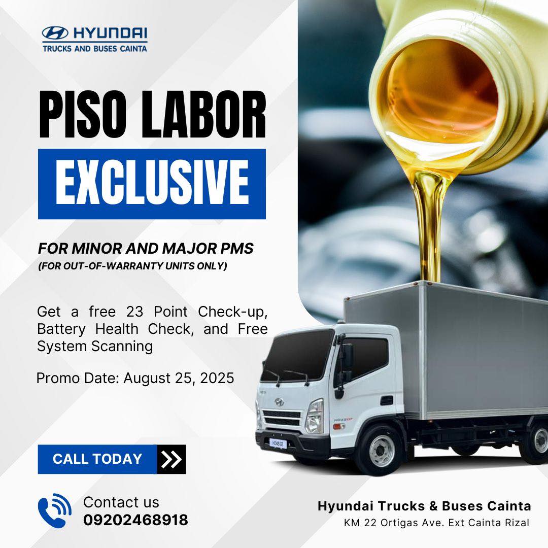 🚛 PISO LABOR... - Hyundai Trucks & Bus Cainta Rizal | Facebook