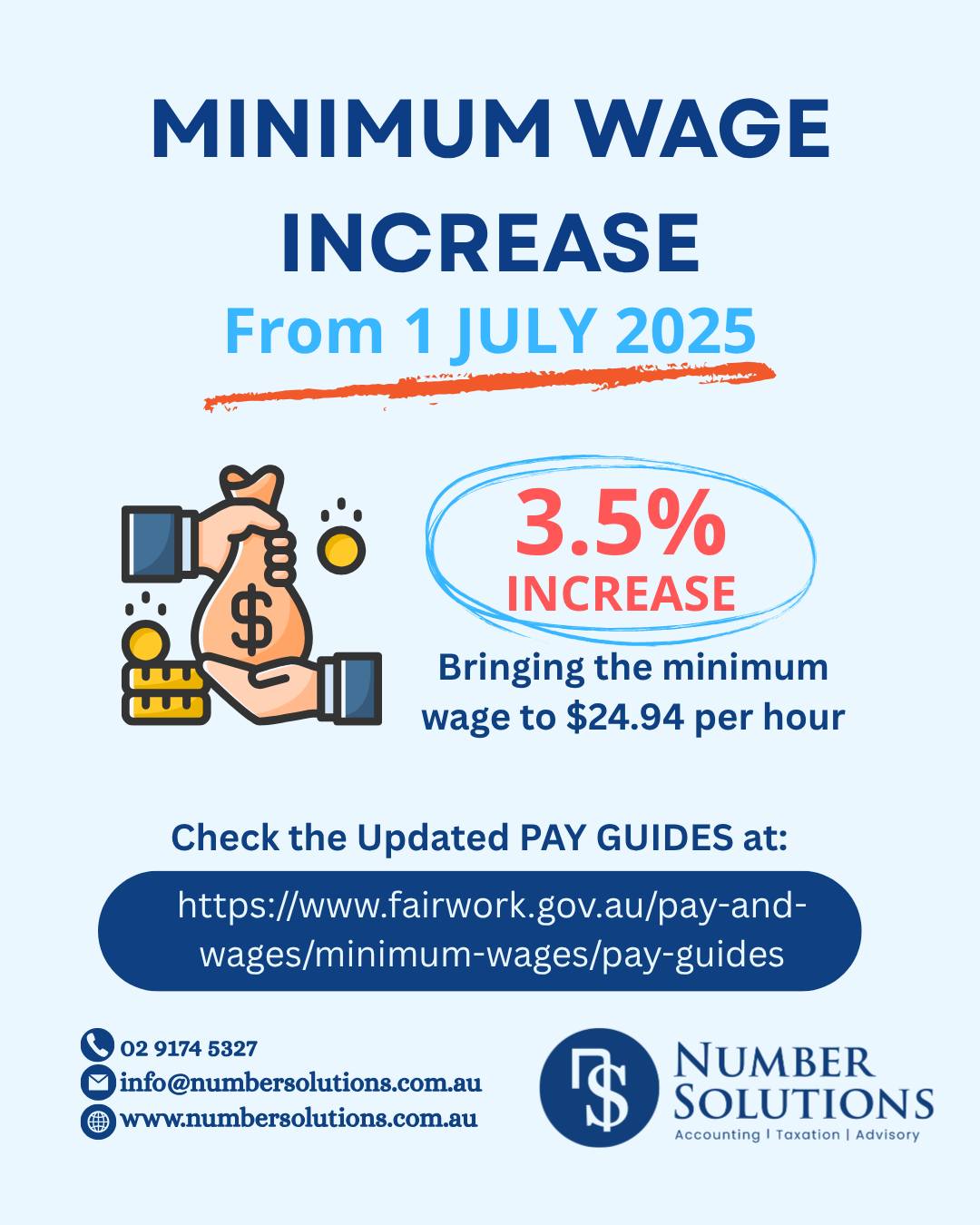Number - 📢 Minimum Wage Increase from 1 July 2025 From 1 July, the ...