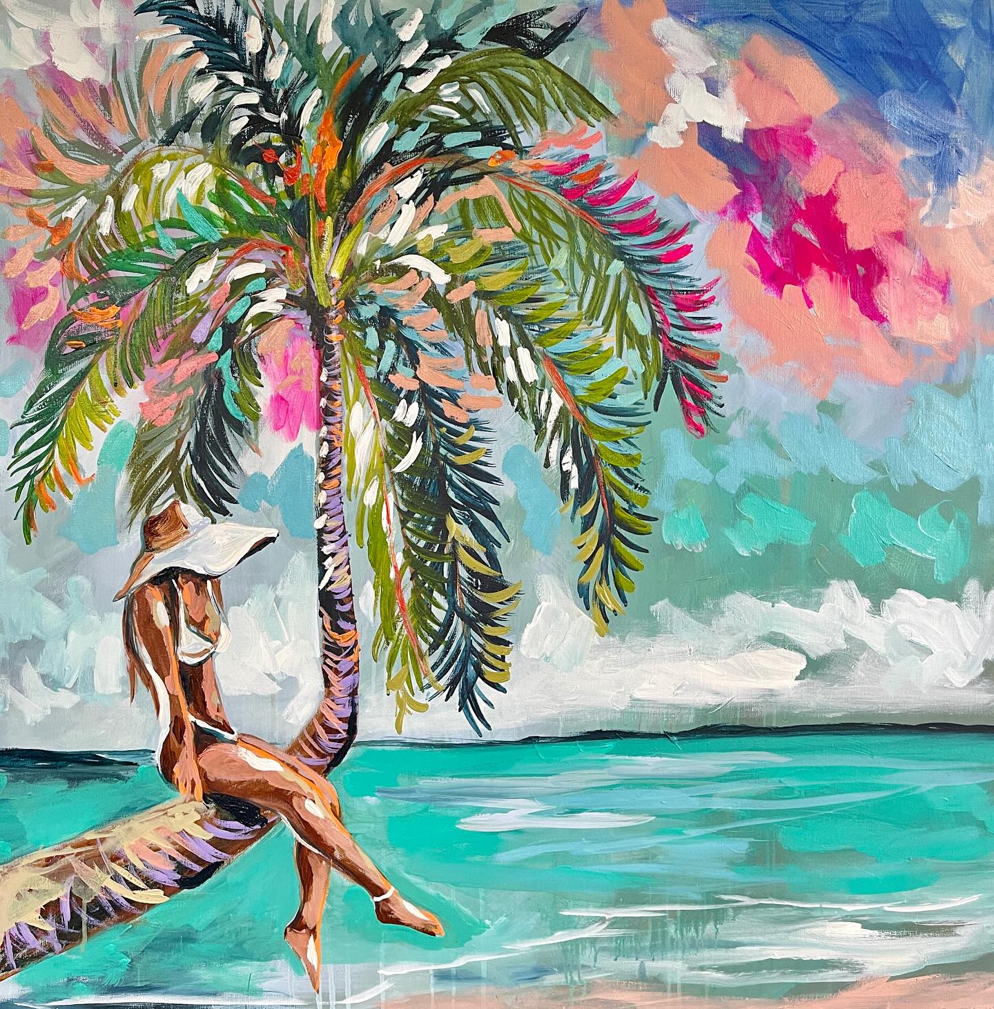 Coco Mademoiselle” 90x90cm - original on belgian linen - lay by