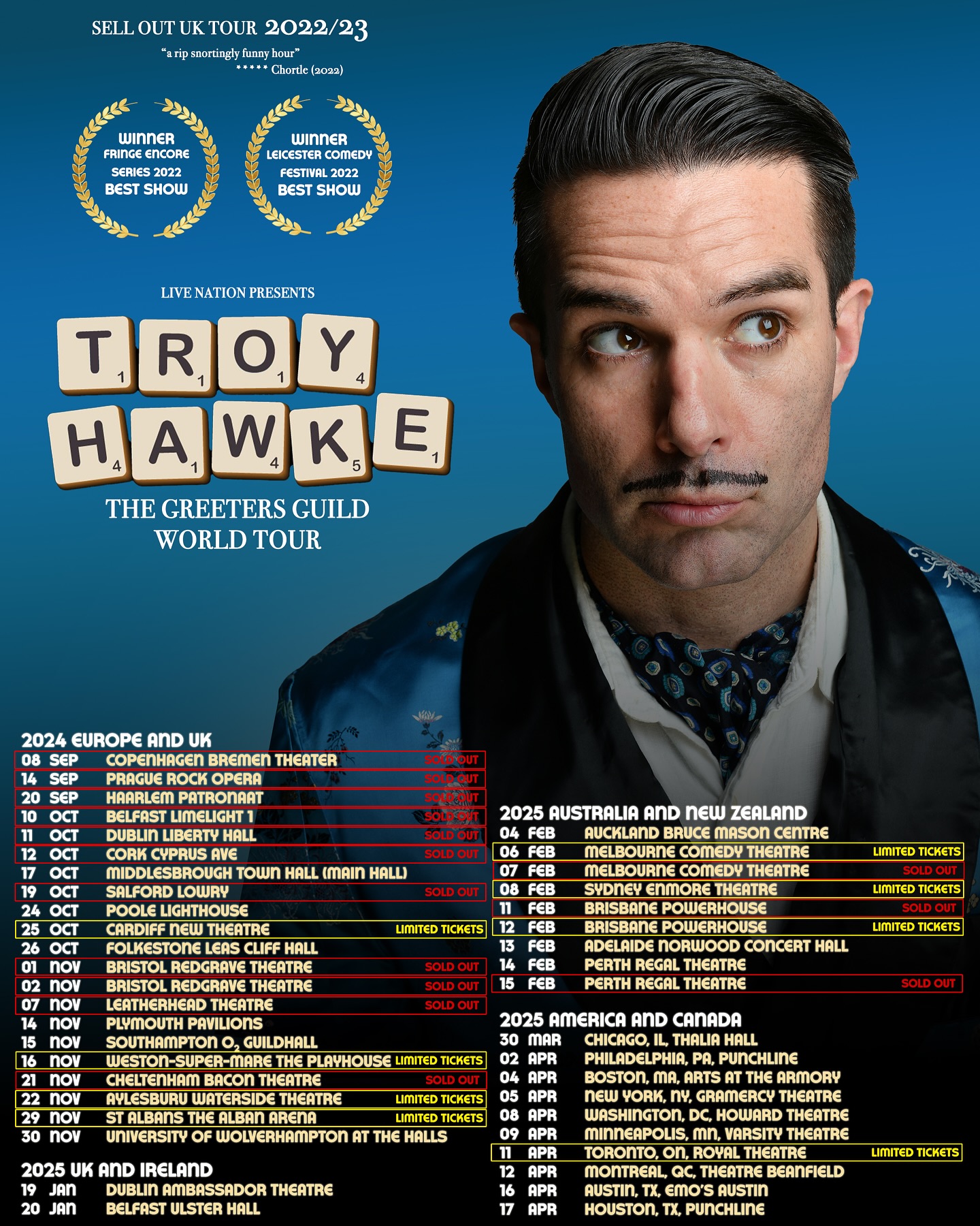Troy Hawke - 🚨WORLD TOUR DATES🚨 UK IRELAND NEW ZEALAND...