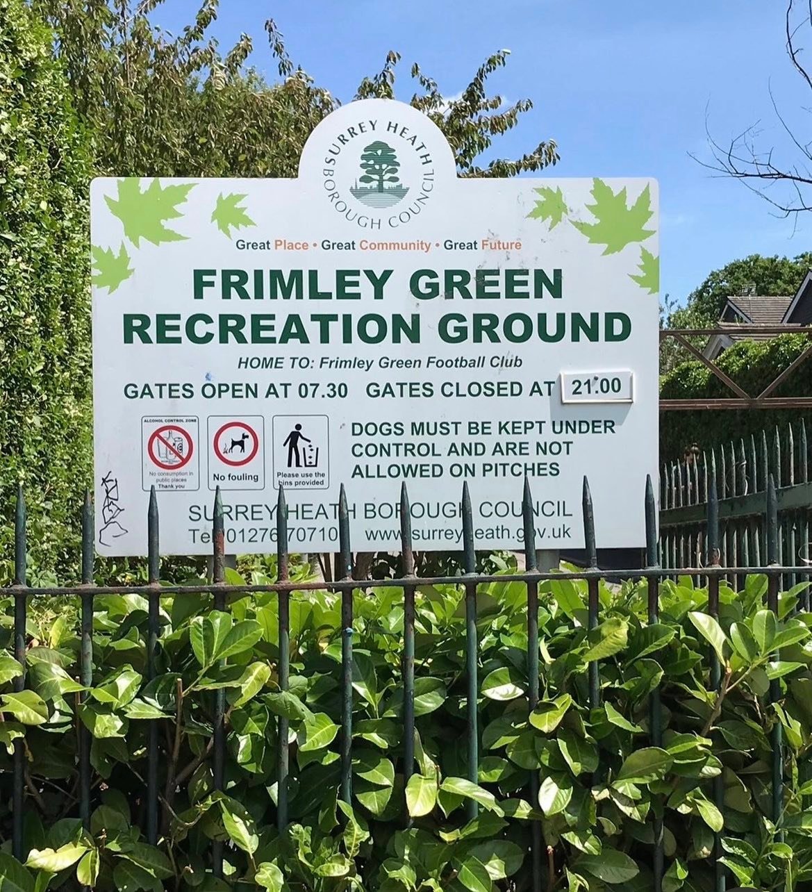 Parkside and Frimley Residents' Forum | Frimley Green Rec : | Facebook