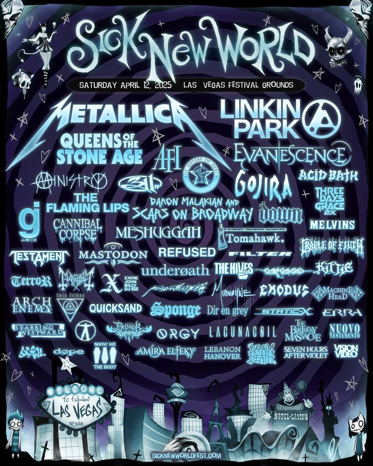 𖤐 SICK NEW WORLD 2025 𖤐༺ April 12, 2025 Las Vegas Festival