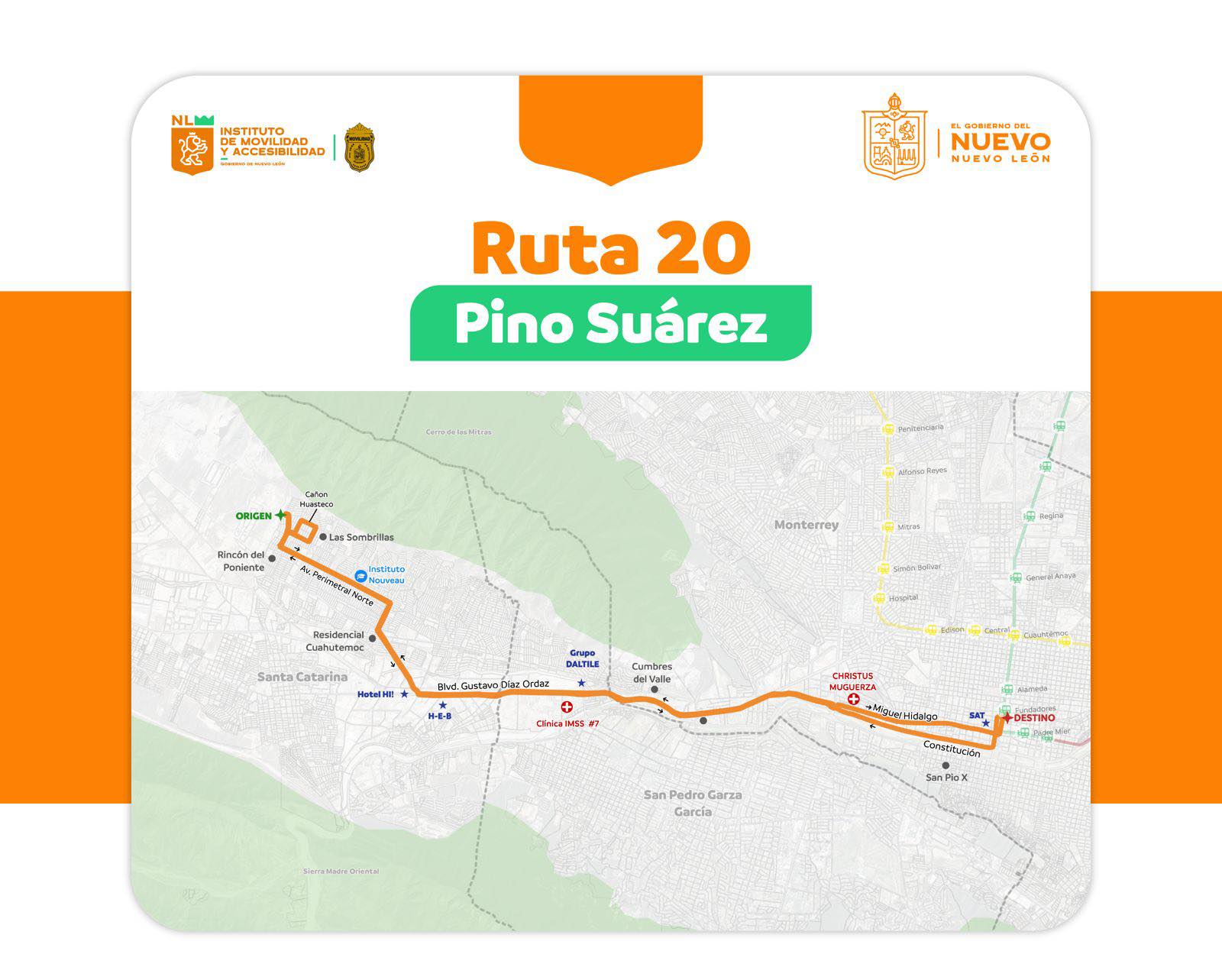 Instituto - 🚌 Ruta 20 Pino Suárez A partir de mañana 17 de julio, la ...
