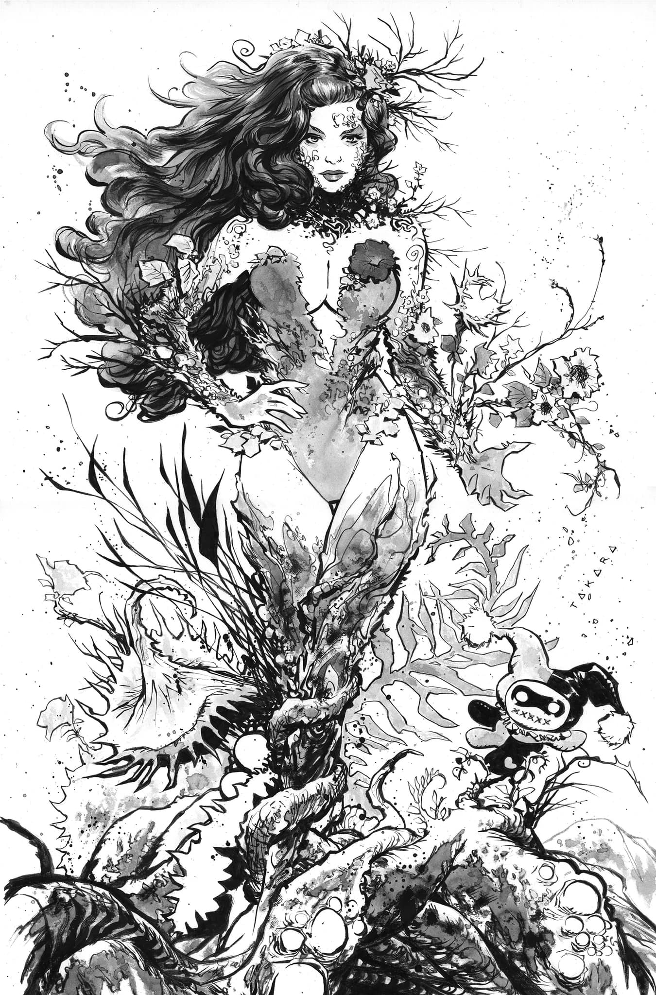 Poison Ivy original art commission by MARCIO TAKARA! 11x17! In