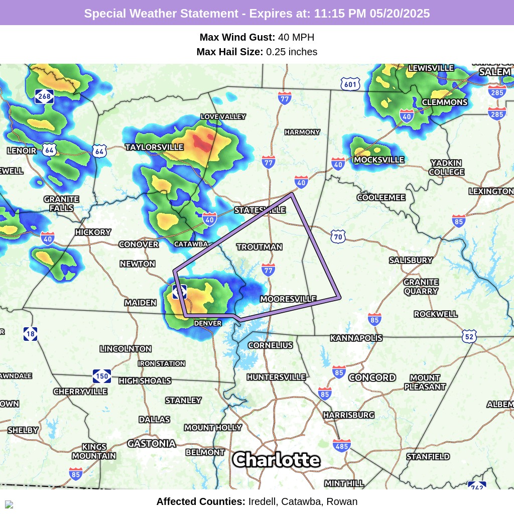 Iredell - Weather Alert: Special Weather Statement for Iredell, Catawba ...