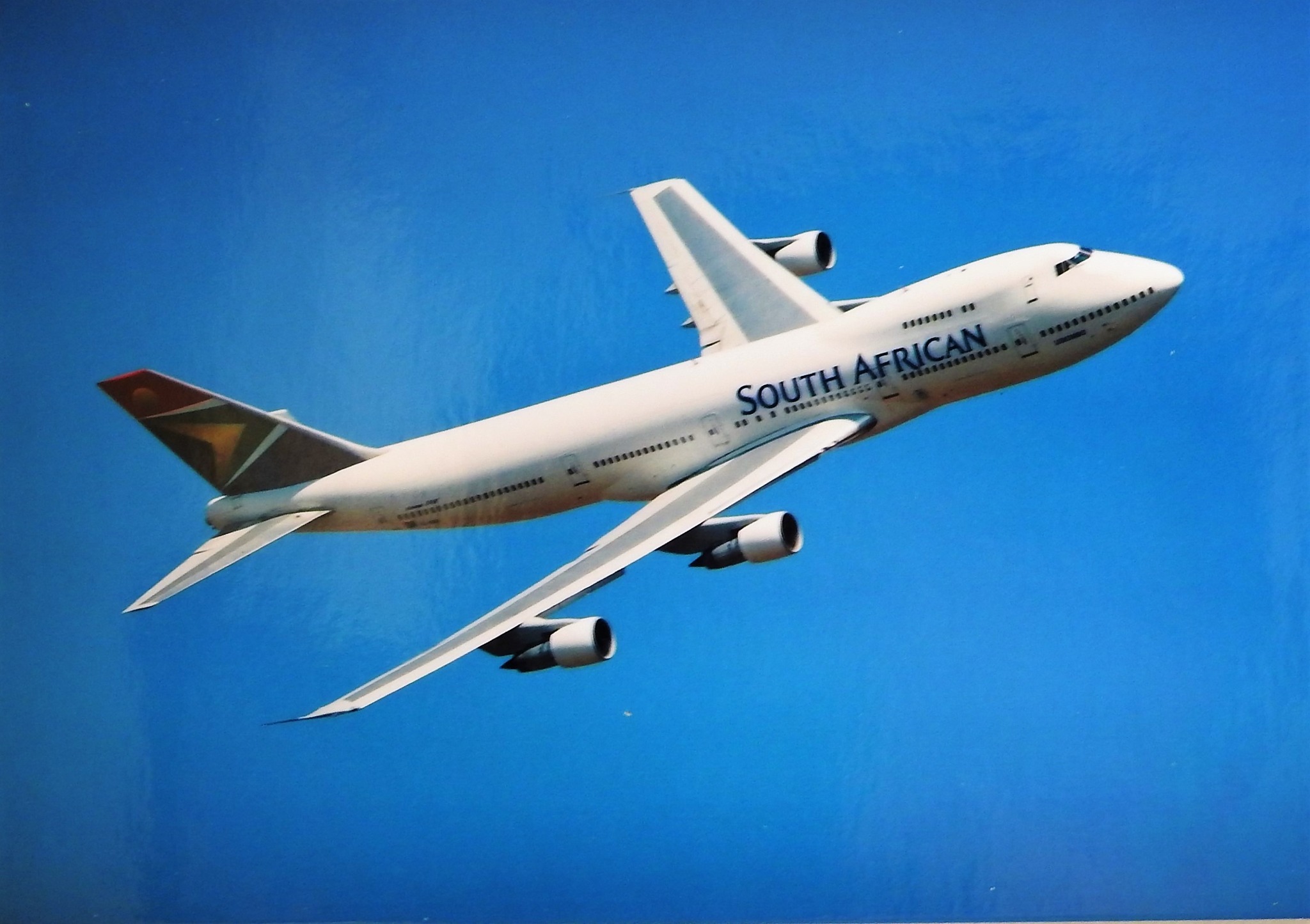 South African Airways Boeing 747-312 Shozholoza in flight