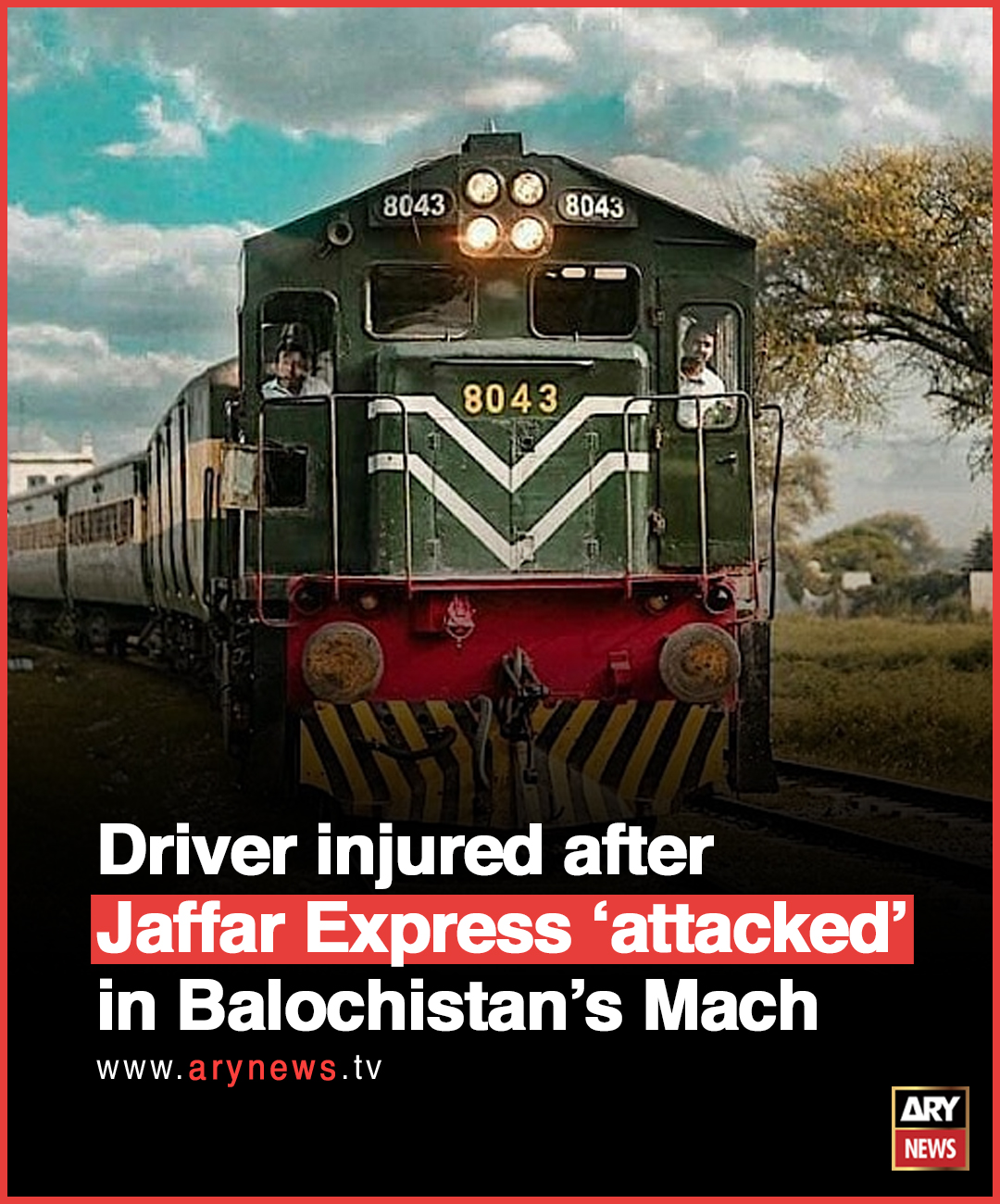 ARY News - Driver injured after Jaffar Express ‘attacked’...