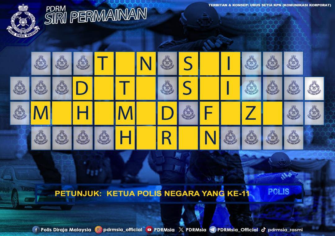 Polis - SIRI PERMAINAN PDRM Jom lengkapkan perkataan dengan mengisi ...