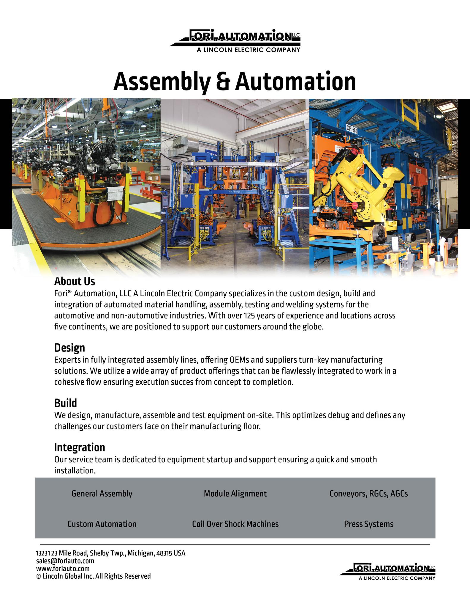 Fori Automation, LLC A Lincoln Electric Company | Shelby Township MI