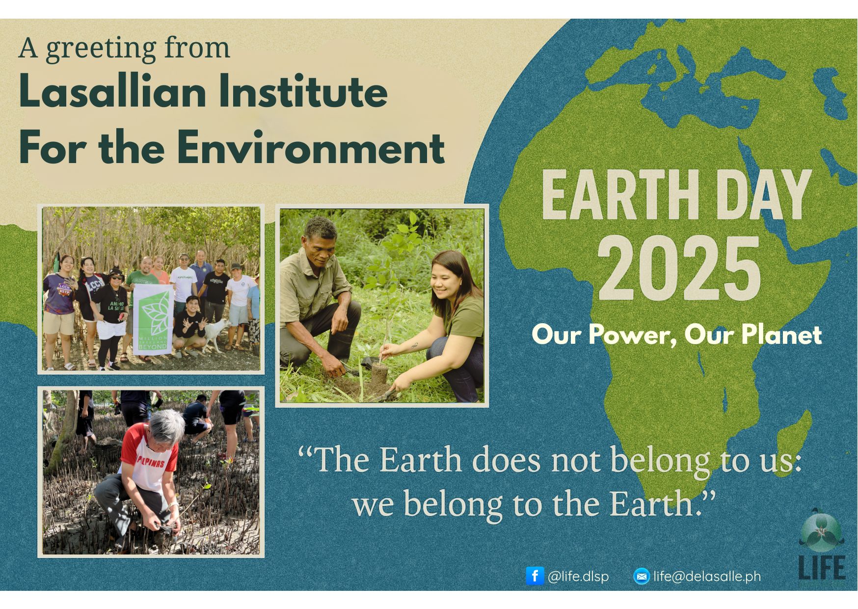 🌍 𝐄𝐚𝐫𝐭𝐡 𝐃𝐚𝐲 𝟐𝟎𝟐𝟓... - Lasallian Institute For the Environment | Facebook