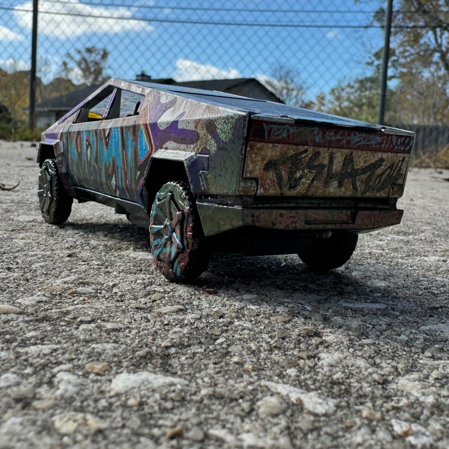 Graffiti Tesla Model Cyber Truck
