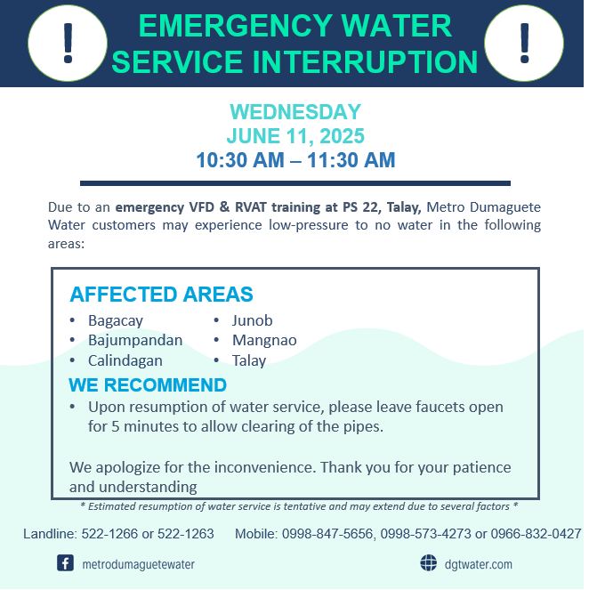 Metro - EMERGENCY WATER SERVICE INTERRUPTION ANNOUNCEMENT: Metro ...