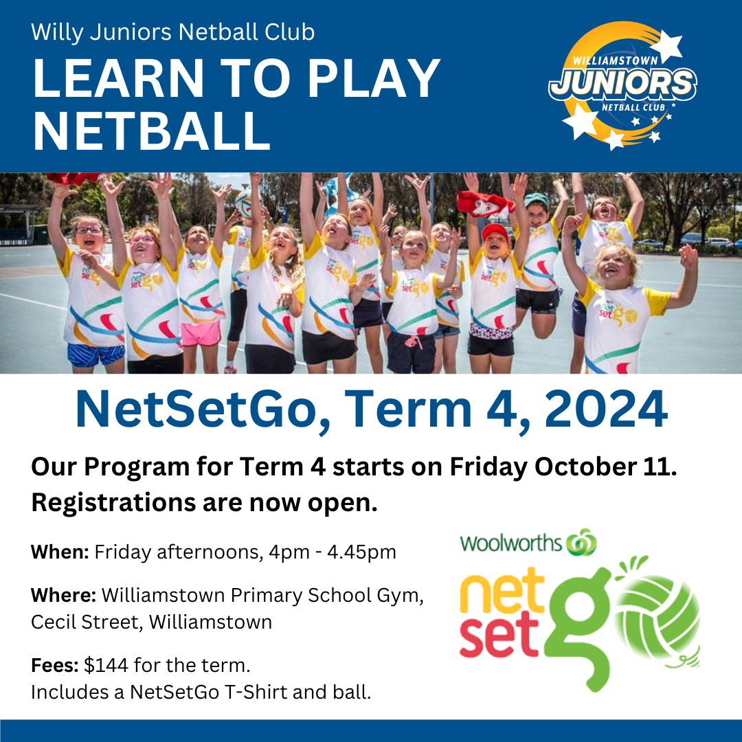 Williamstown - Learn to play netball! Registrations are Now Open for ...