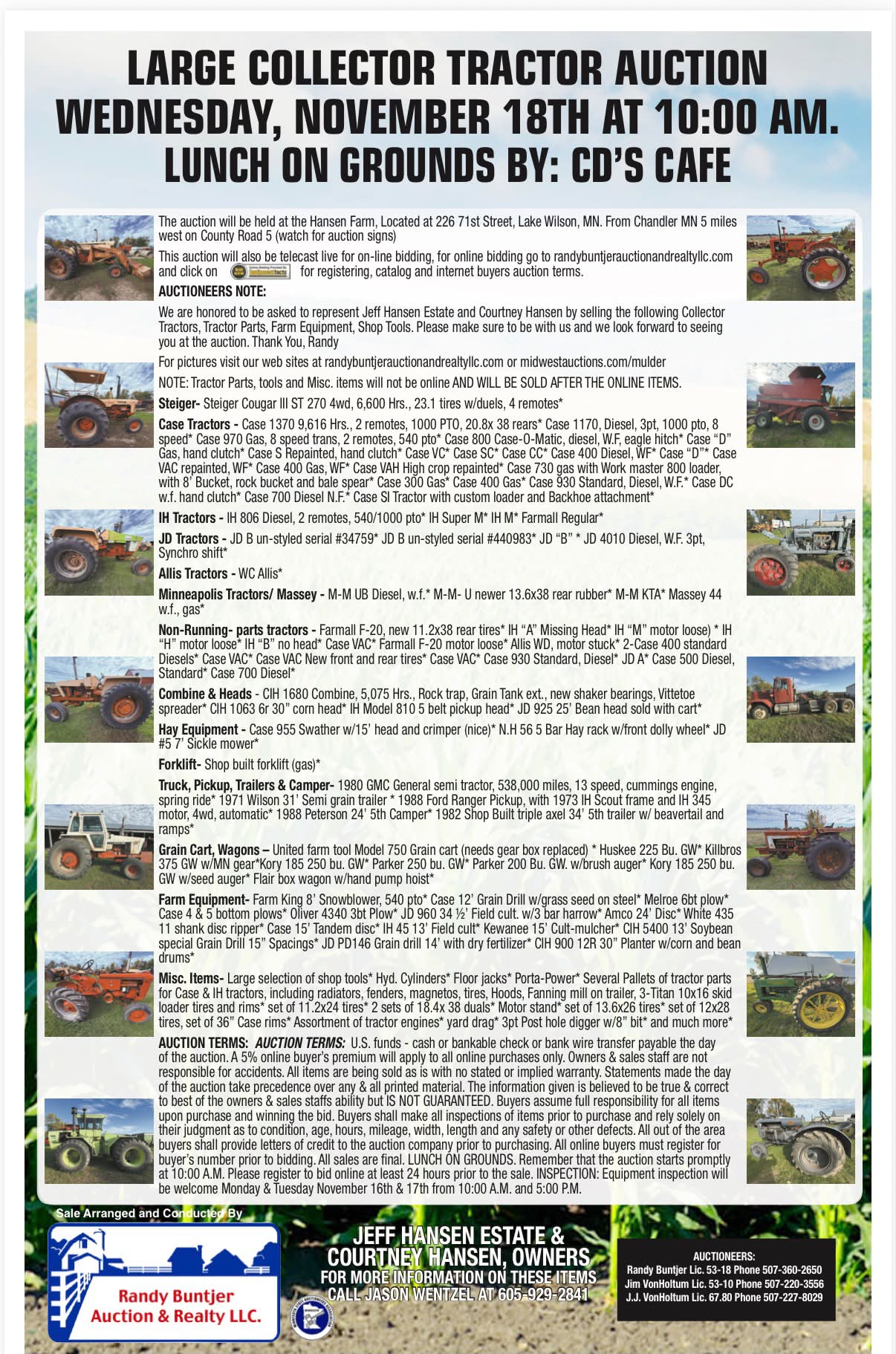Jeff Hansen Estate & Courtney Hansen Auction