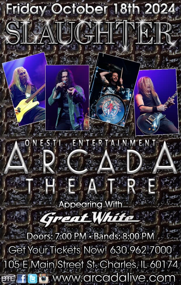 Slaughter concert at Arcada Theatre in St. Charles, IL on July
