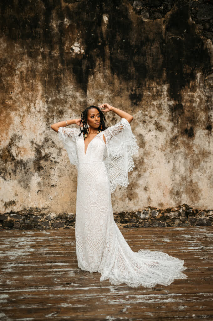 bohemian vow renewal dress Celebrating a Decade of Love: Rustic Surrounded by Captivating Ruins on Pigeon Island in St. Lucia See the blog for more details! https://bit.ly/3F431wP global-style-Corrine Midi Dress Width:Medium (B) OPEN-COLLAR DENIM SHIRT DRESS Boho chic