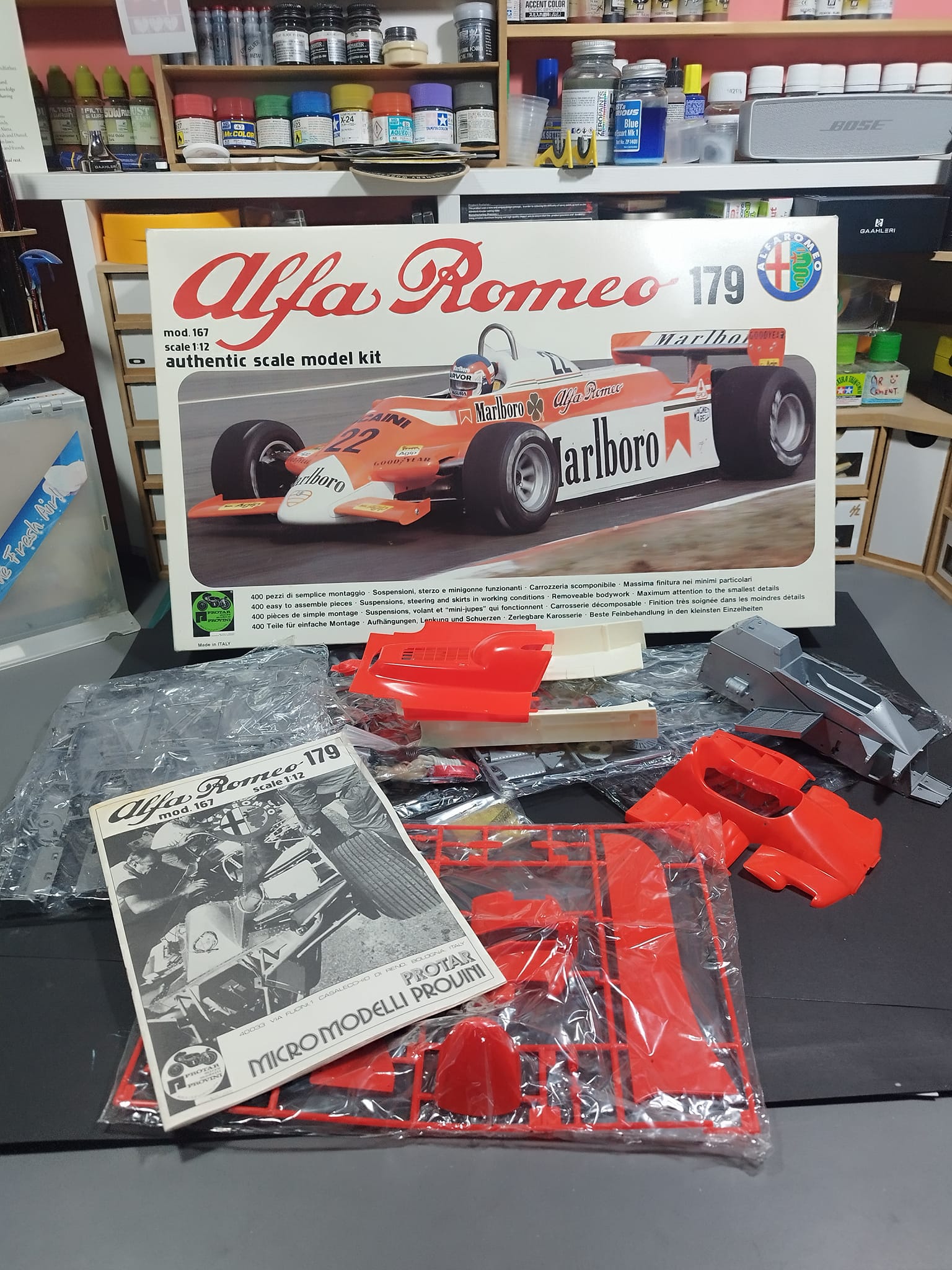 Building 1:12 Alfa Romeo 179 model kit