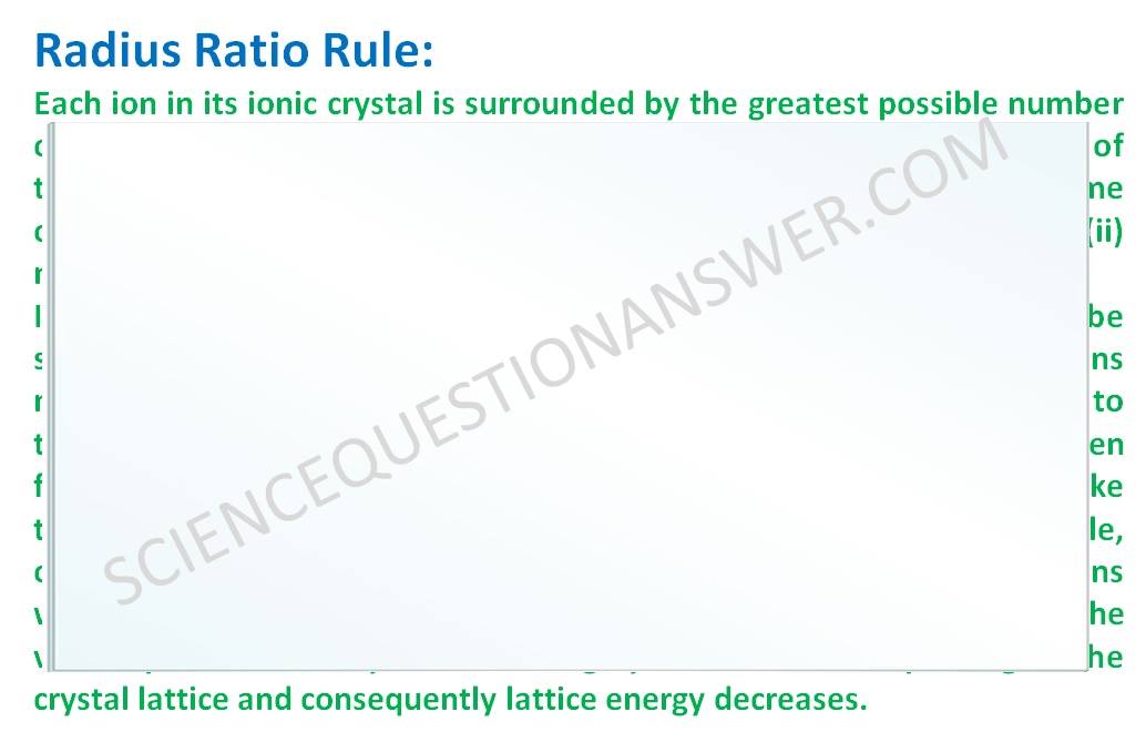 The radius ratio rule in solid state... - Science Solution | Facebook