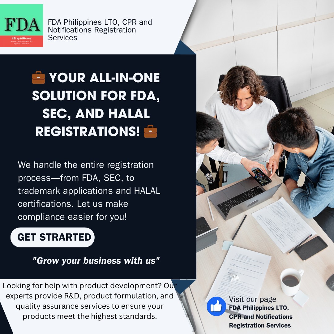 FDA Philippines LTO, CPR and Notifications Registration Services