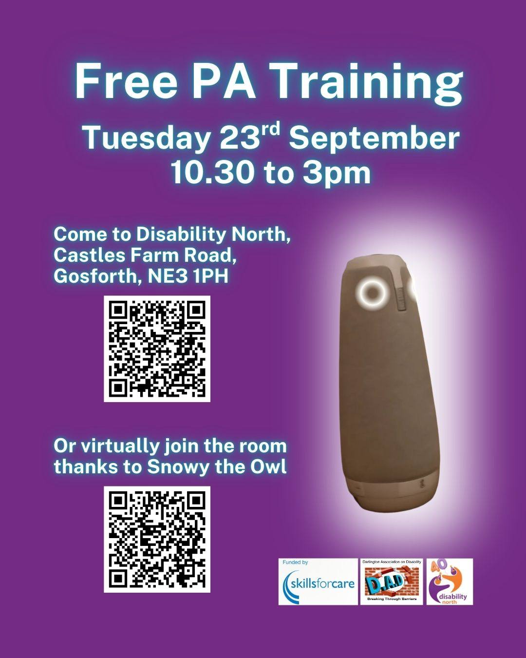 📣 September PA Training is live – and... - Disability North | Facebook