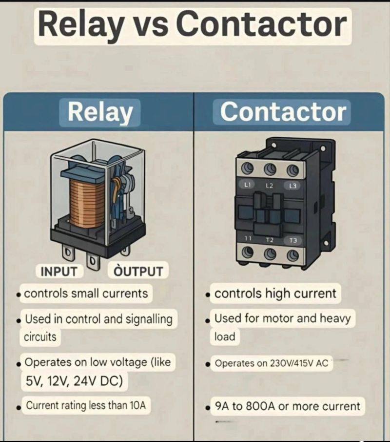 Md. - 🚨#Relay_vs_Contactor – #What’s_the_Difference? ⚙️ In electrical ...