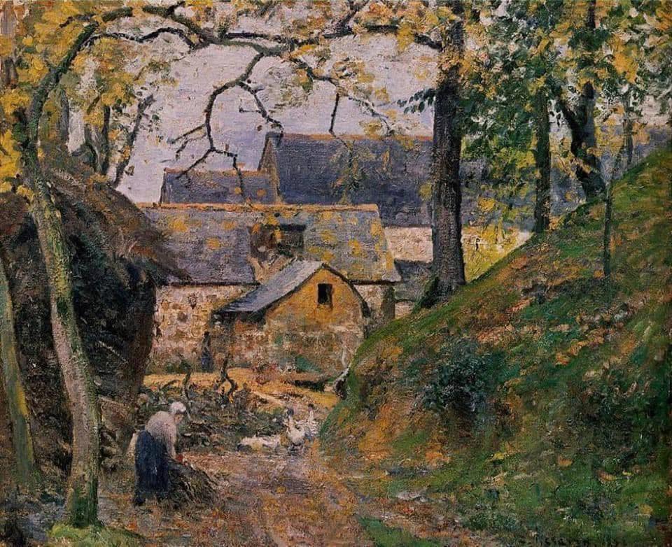 Camille Pissarro Farm at Montfoucault, 1874 📸Pinterest