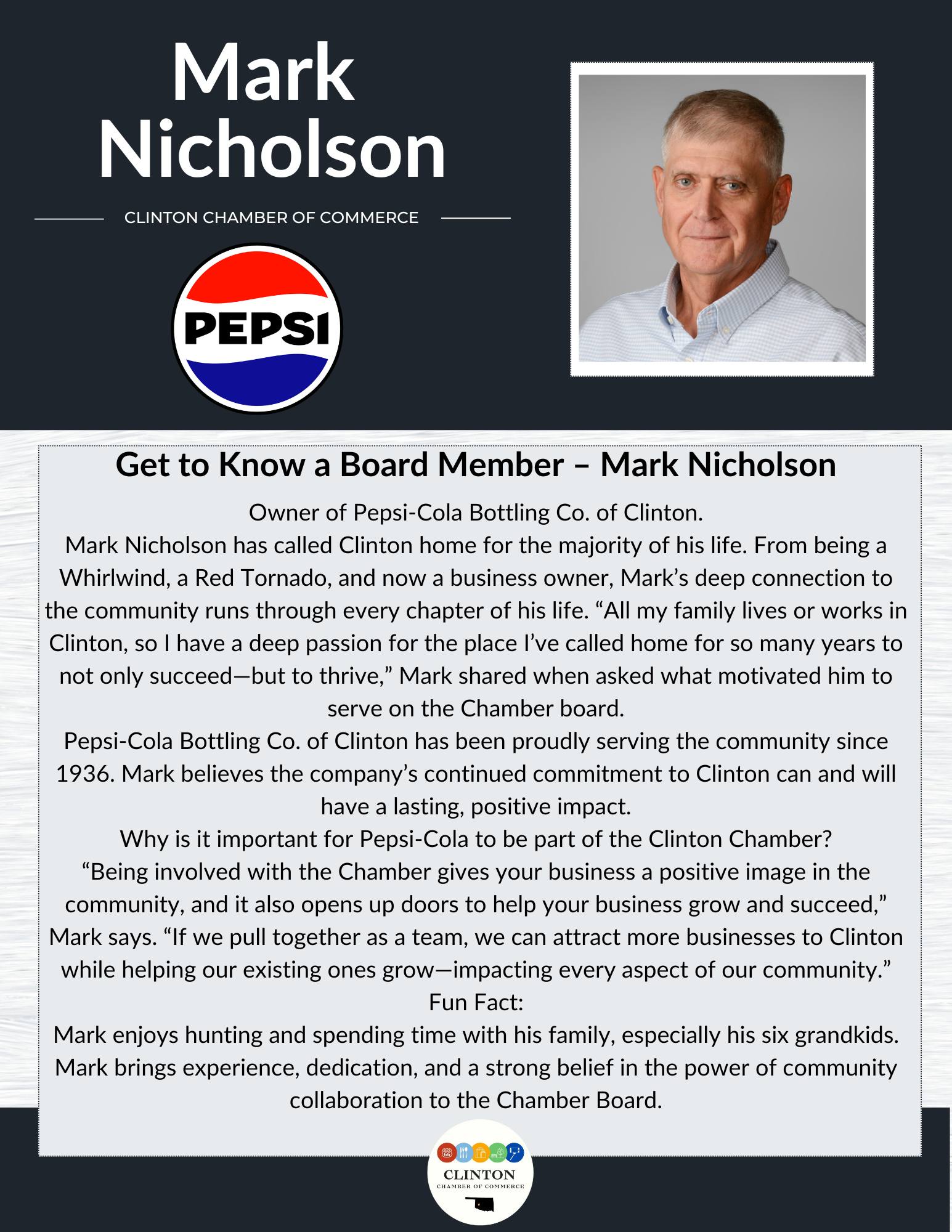 Clinton - Get to know a Clinton Chamber Board Member — Mark Nicholson ...
