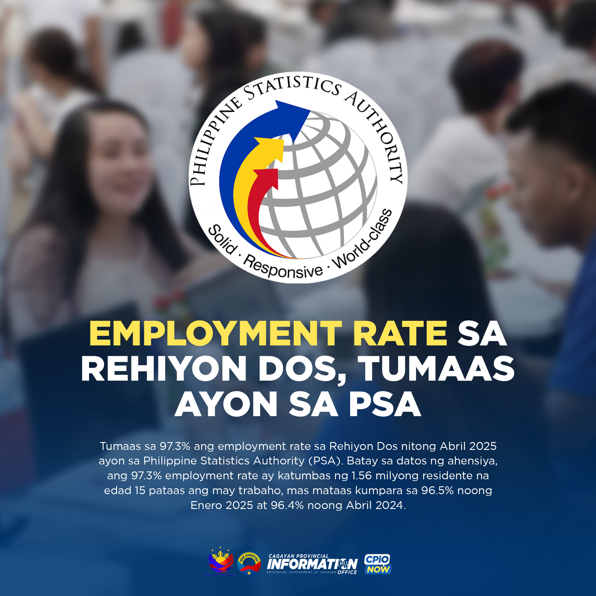 EMPLOYMENT RATE SA... - Cagayan Provincial Information Office | Facebook