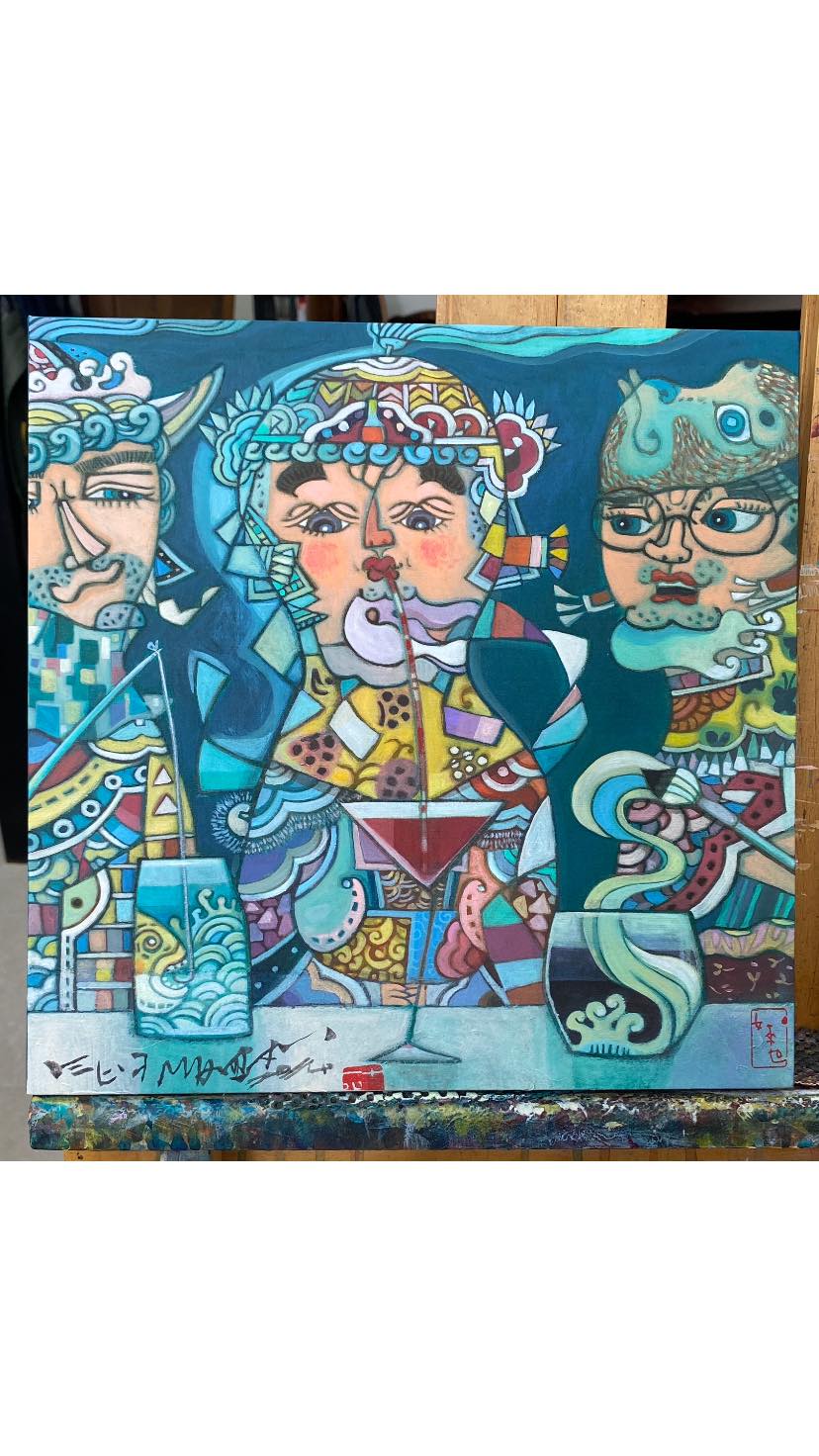 A RU - ARTIST - 對影三人聯展現場示範的作品完成啦～... | Facebook