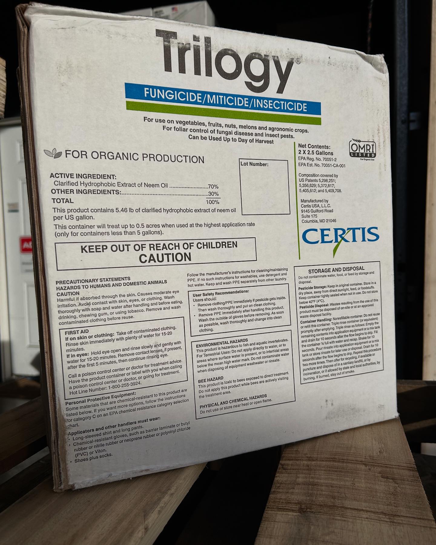 American - Trilogy is a broad spectrum fungicide/miticide/insecticide ...