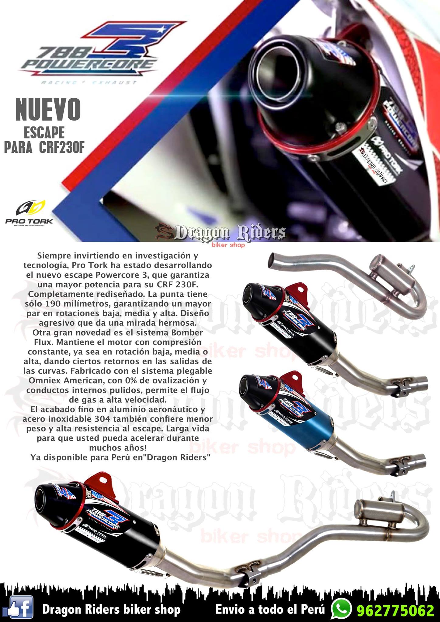 PRO TORK POWERCORE3 FULL SYSTEM PARA CRF230F