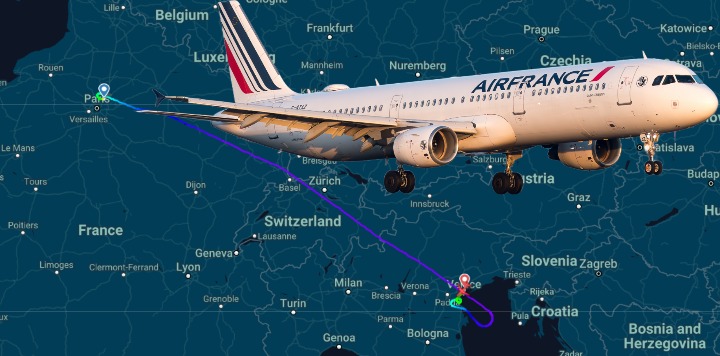 F-GTAZ Air France Airbus A321-200 Flight AF1532 Venice Italy 25