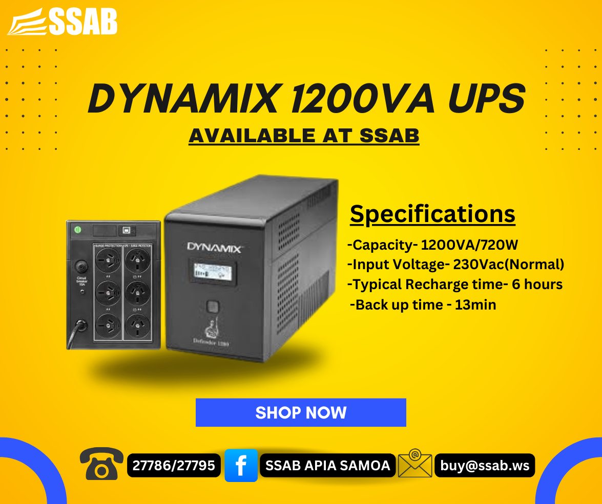 SSAB APIA SAMOA - UPS available at SSAB to maintain... | Facebook