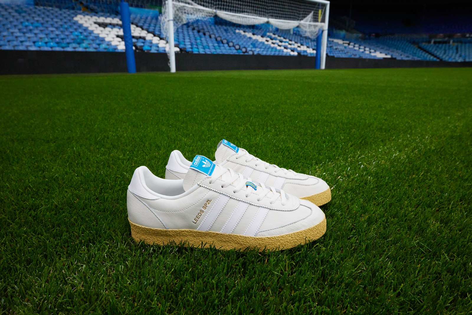 adidas gazelle silver green womens Limited edition Leeds Utd FC retro Gordon Strachan yellow / blue Adida –  Sneakcustomtrainers.com main image 0