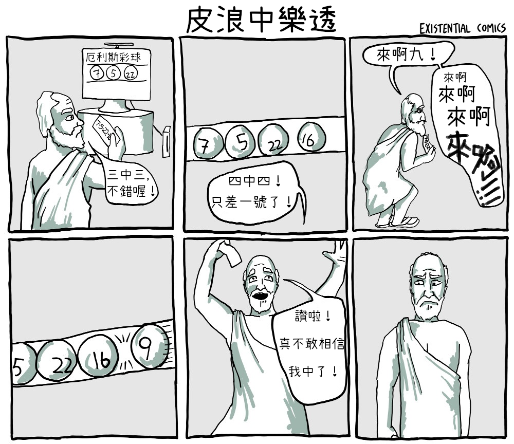 長頸鹿拓撲學 - 存在主義漫畫4：皮浪中樂透...