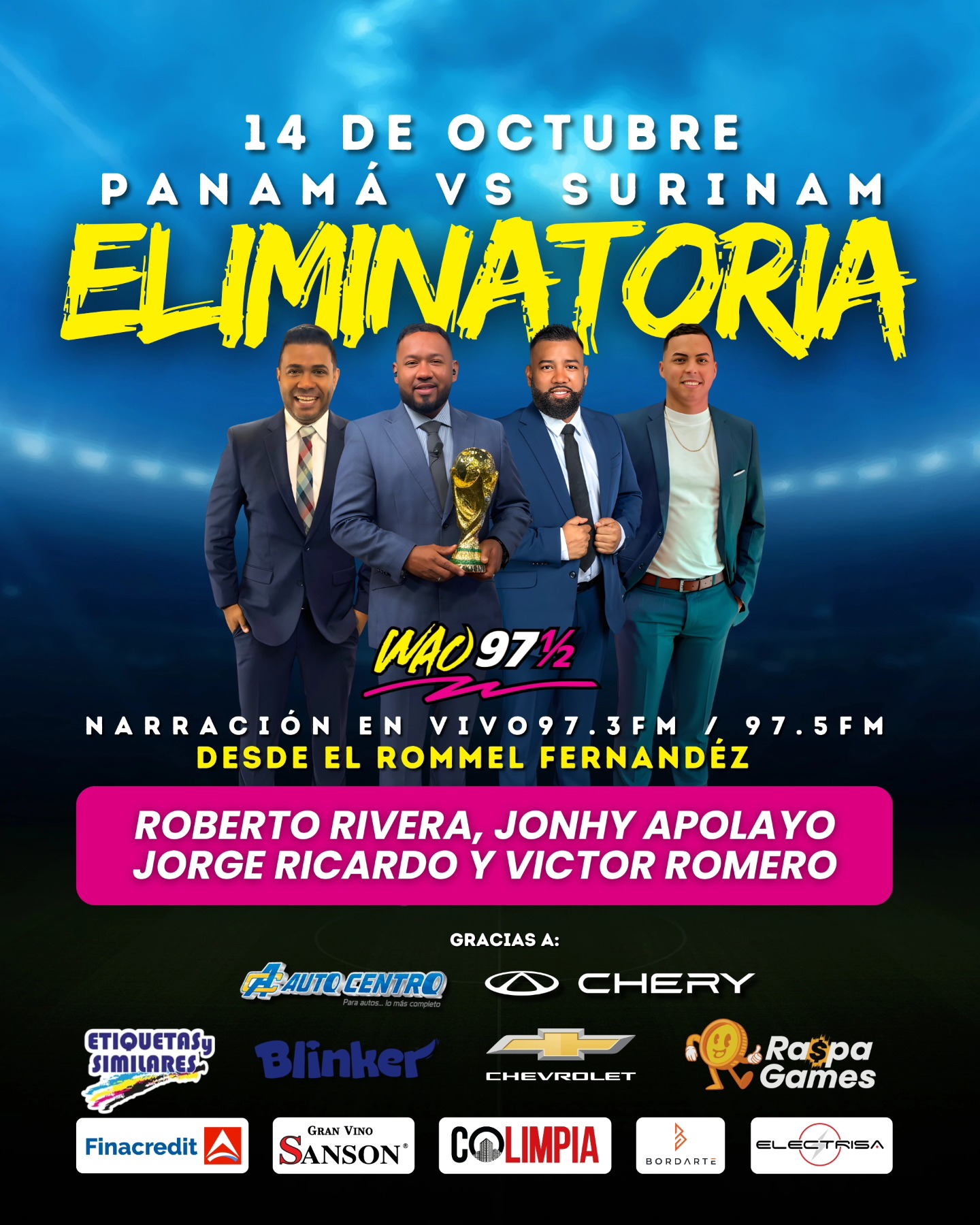 WAO - 🇵🇦 PANAMÁ vs SURINAM 🇸🇷 Fase Eliminatoria Mundialista 🌎⚽ Vive ...
