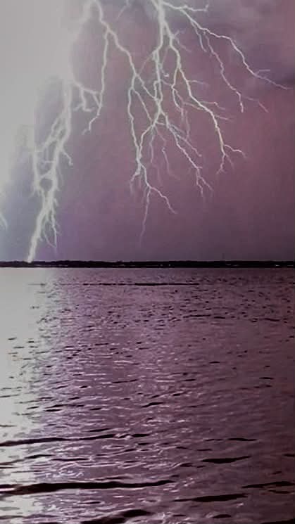 Great lightning capture at sunset this evening from Fred Howard