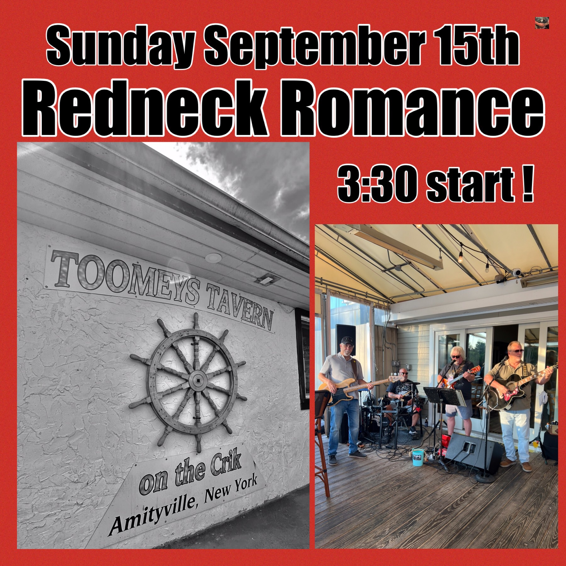 Redneck Romance back @ Toomey’s this Sunday rocking the Dock!