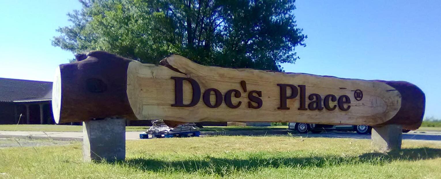 Doc's Place - Our log sign is finally complete at Doc’s...