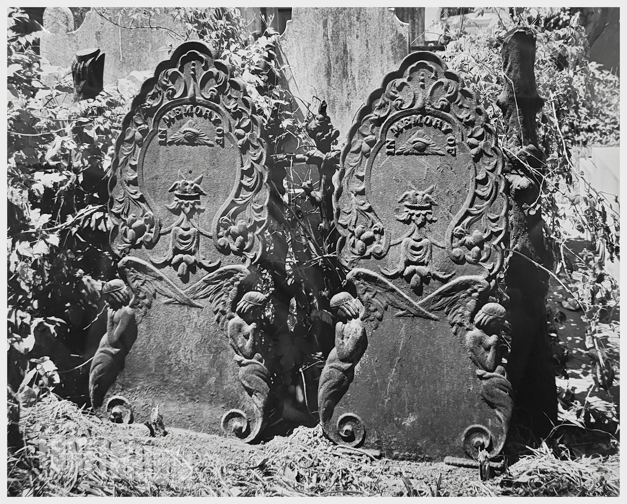 Victorian white bronze marker within Oak Grove Cemetery, 1891