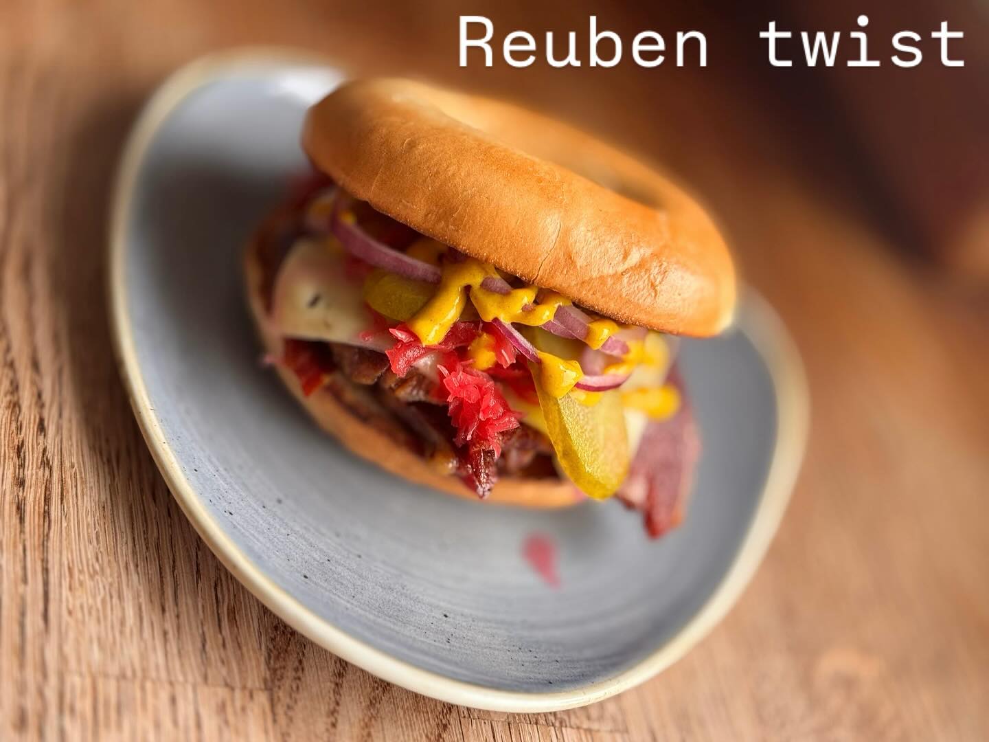 House - Todays special: The Reuben twist bagel: Salt beef, melted swiss ...