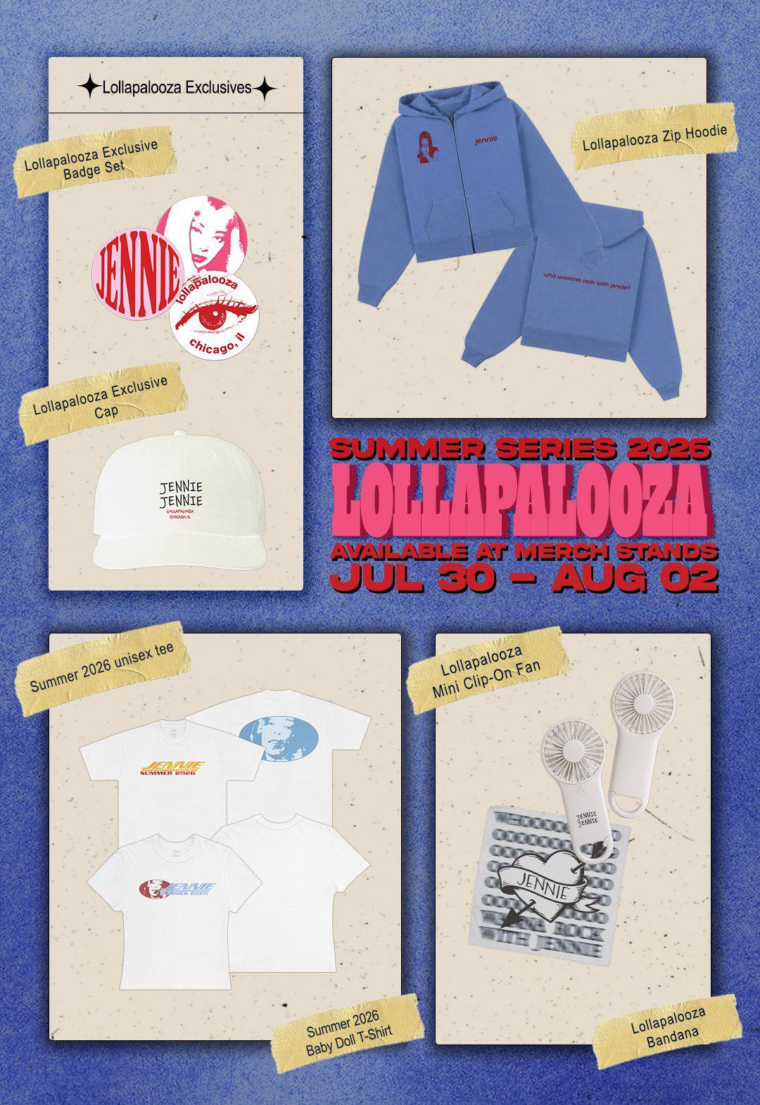 JENNIE's Summer Series 2026 Lollapalooza exclusive merch is now