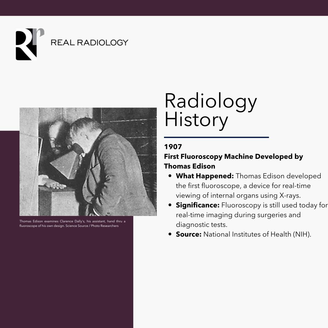 Real Radiology - 🌟 Radiology History 🌟 1907: First... | Facebook