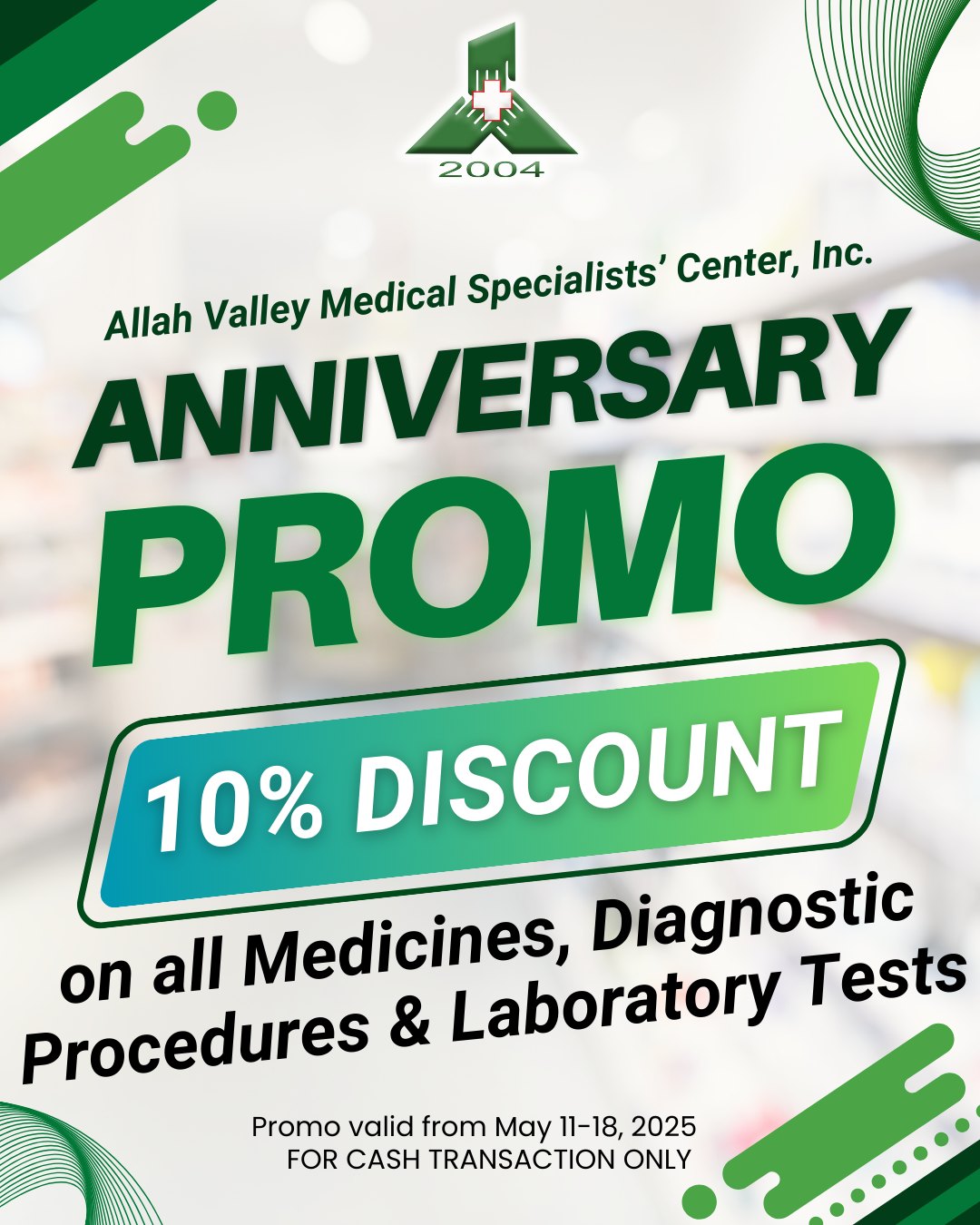 Allah - AVMSCI Hospital Anniversary Promo 10% discount on all Medicines ...
