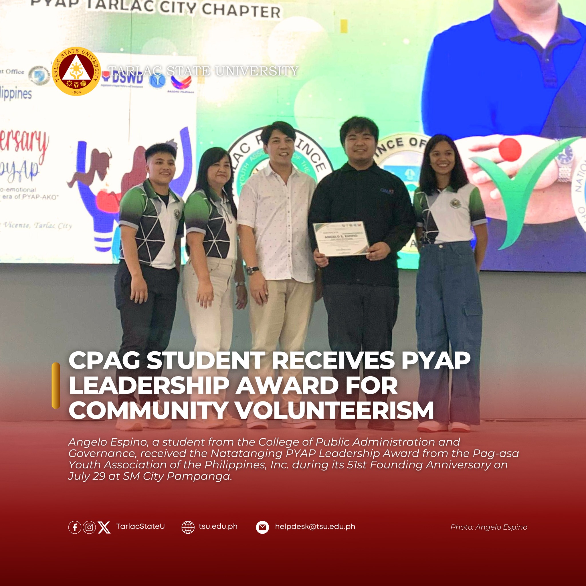 Tarlac - Angelo Espino, a public administration student, former Vice ...