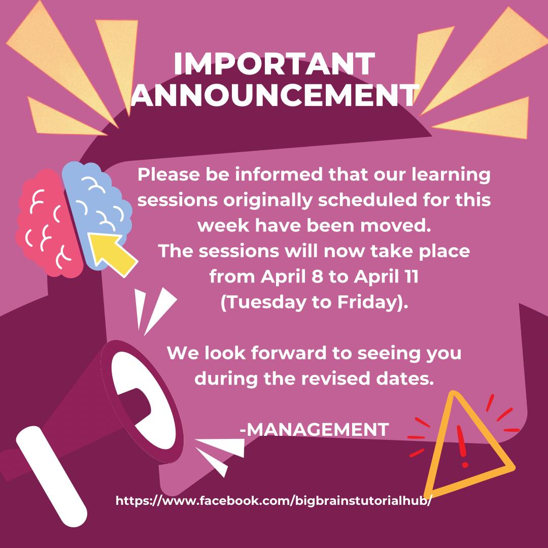 Big - ⚠️IMPORTANT ANNOUNCEMENT⚠️ Dear Ka-Brainy, Please be informed ...