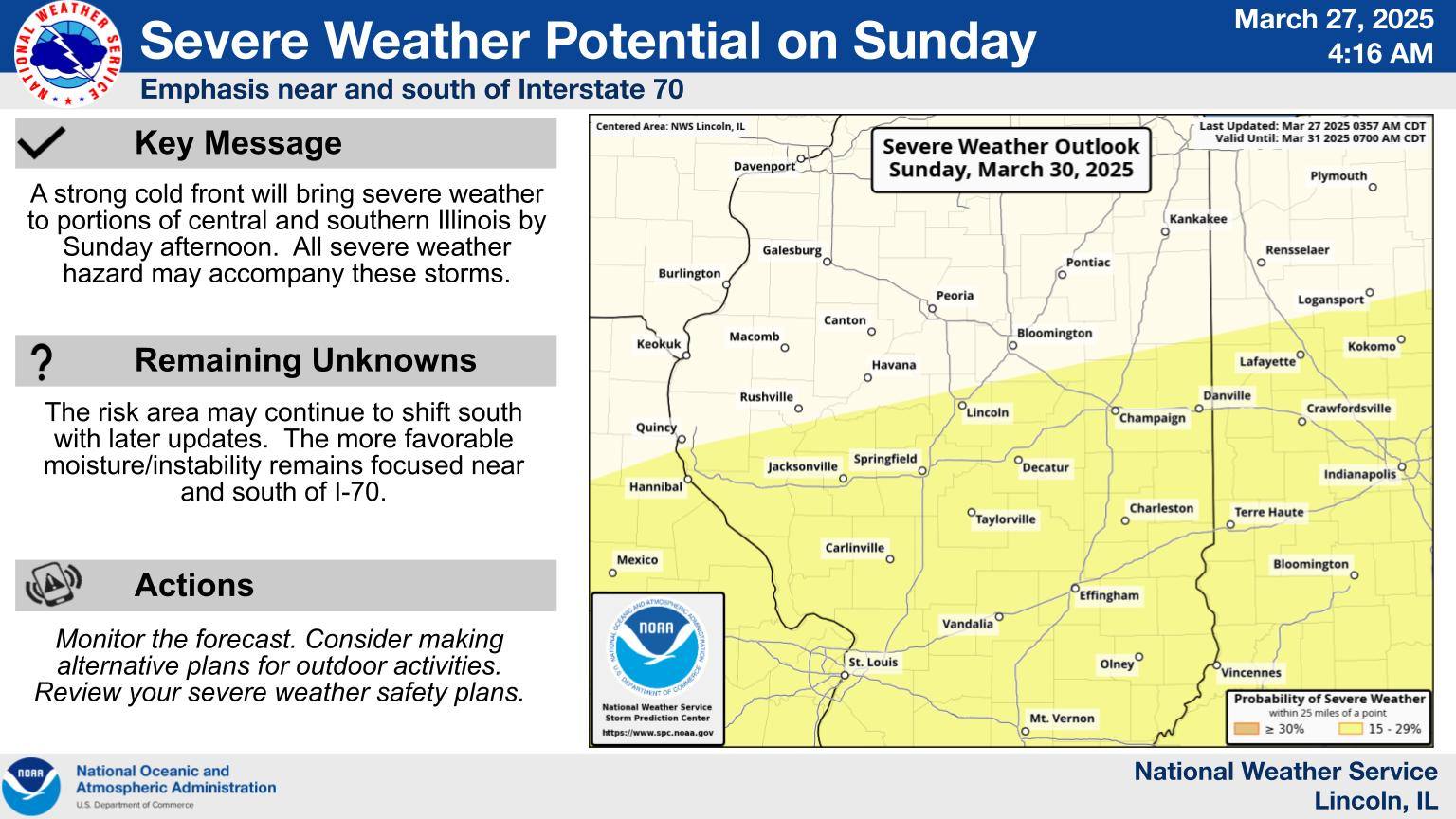 US - A strong cold front will push across the area by Sunday afternoon ...
