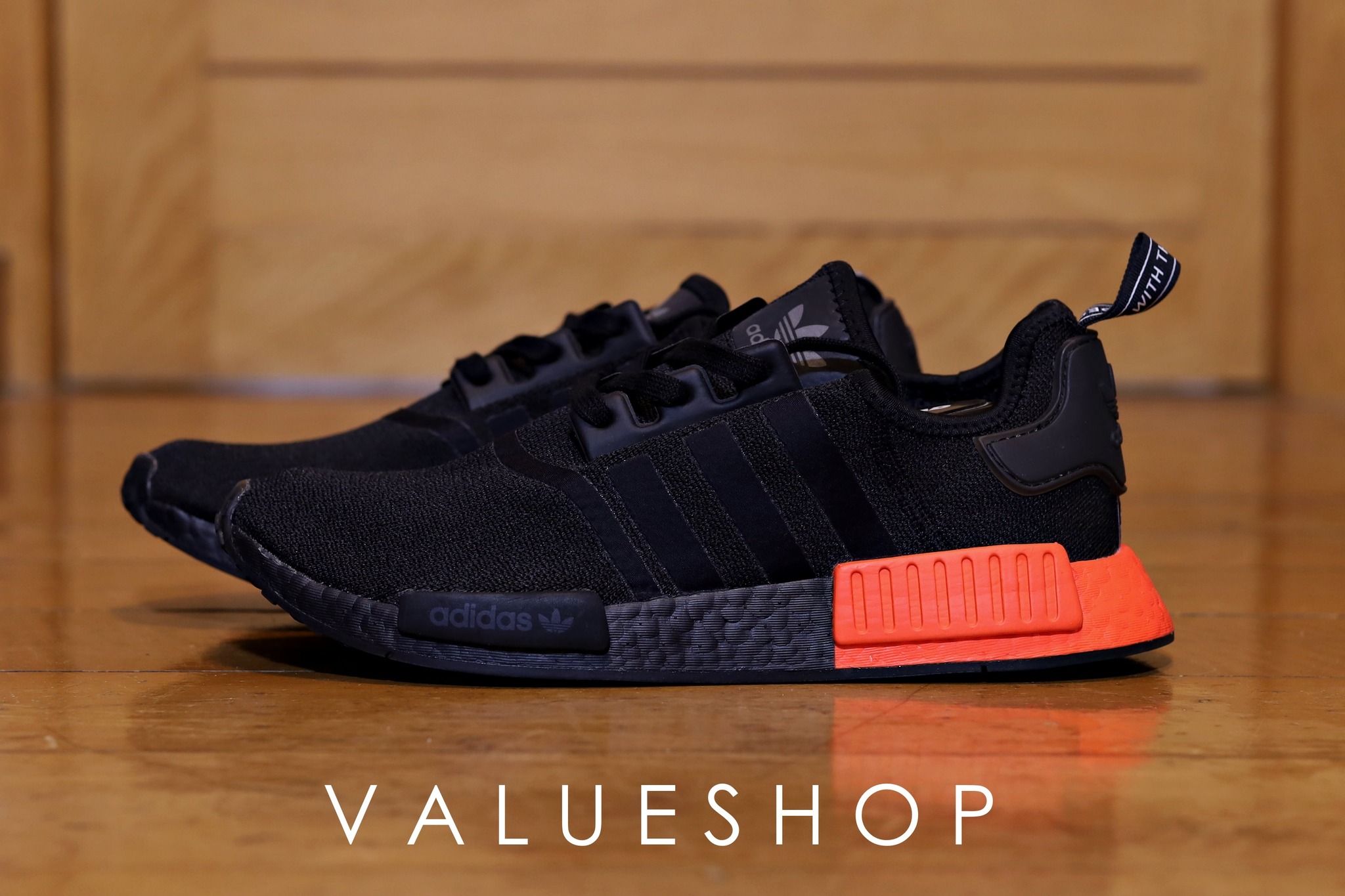 Value - Adidas NMD R1 Core Black Solar Red Size ' 10 US / 9.5 UK / 44 ...